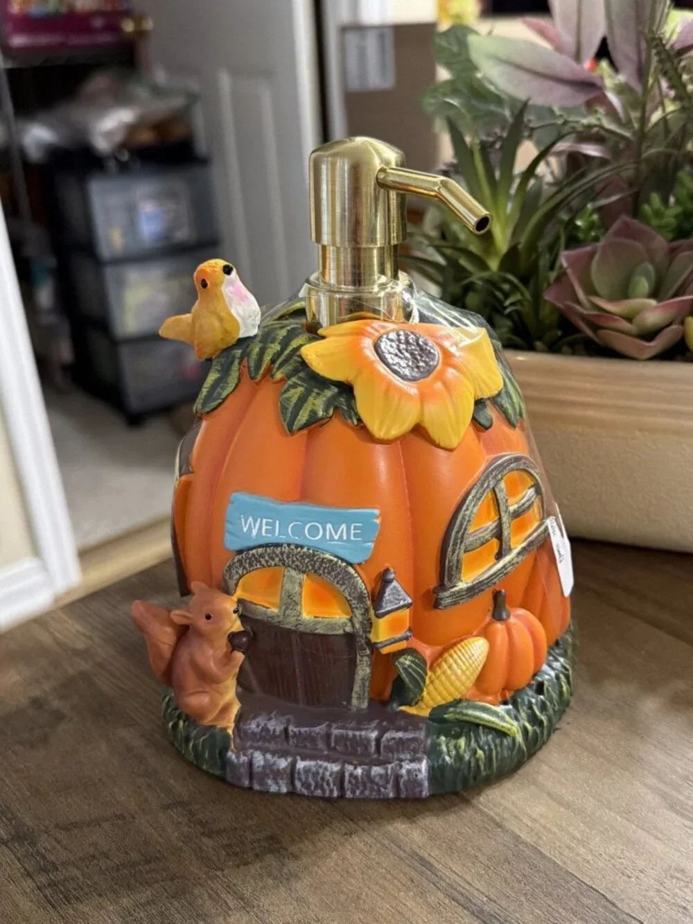 Pumpkin House Resin Soap Dispenser 
